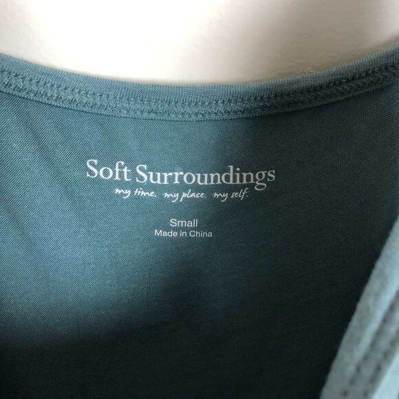 Soft Surroundings Blue Tank Top Women's Size Small V-Neck - Picture 3 of 6